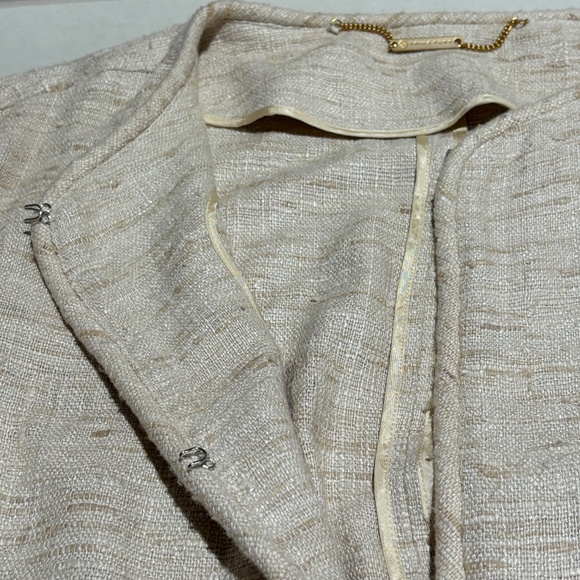 TRINA TURK 100% Raw Silk Kimono Cropped Jacket Sz 6 Drawstring Waist Minimalist - Picture 4 of 12